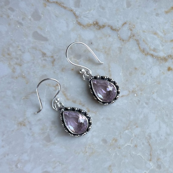 NWOT Sundance Drifting Dewdrops Earrings Pink Kunzite Sterling Silver